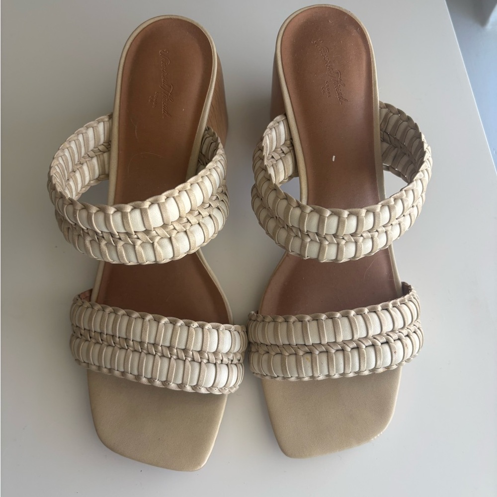Target Cream Woven Strap Sandals